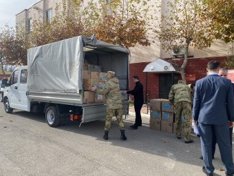 В Махачкале состоялась очередная отправка гуманитарной помощи дагестанским бойцам