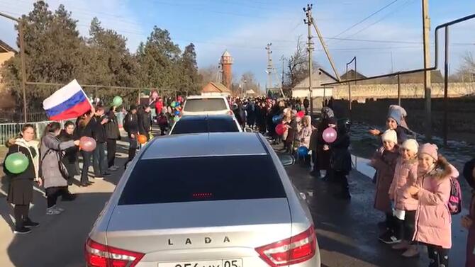 В Бабаюртовском районе с почестями встретили бойца из зоны