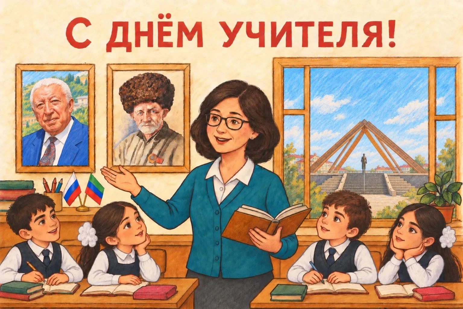 «Федор Щукин выразил слова признательности и поздравил учителей Дагестана с Днем педагога»